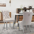 Velvet Dining Chairs Set of 2, Tufted Dining Room Chairs with Button Back, Nailhead Trim, Upholstered Kitchen Side Chairs
