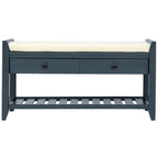 Shoe Rack with Cushioned Seat and Drawers, Multipurpose Entryway Storage Bench