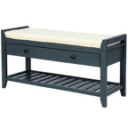 Shoe Rack with Cushioned Seat and Drawers, Multipurpose Entryway Storage Bench