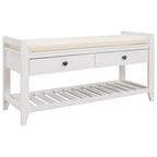 Shoe Rack with Cushioned Seat and Drawers, Multipurpose Entryway Storage Bench