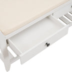 Shoe Rack with Cushioned Seat and Drawers, Multipurpose Entryway Storage Bench