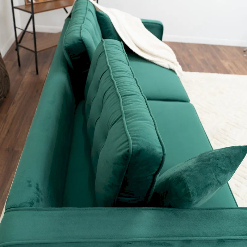 Orion Mid Century Modern Furniture Style Velvet Living Room Couch