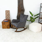 Cara Mid Century Modern Velvet Rocker Livingroom and Bedroom Chairs in Grey