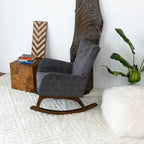 Cara Mid Century Modern Velvet Rocker Livingroom and Bedroom Chairs in Grey