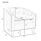 Contemporary PU Leather Club Chair with Recessed Arms and Nailhead Trim