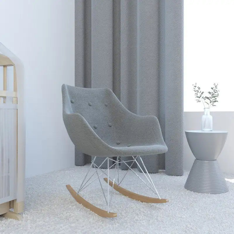 Willo Polyester Upholstered Rocking Nursing Chair - Modern Accent Armchair for Home Living Room Bedroom Indoor & Outdoor