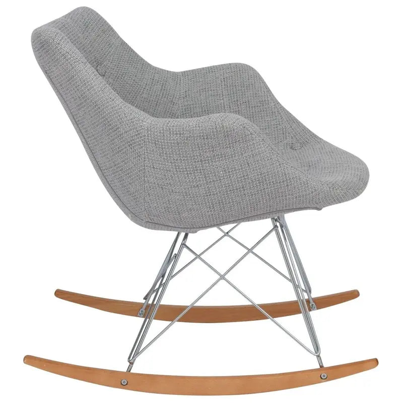 Willo Polyester Upholstered Rocking Nursing Chair - Modern Accent Armchair for Home Living Room Bedroom Indoor & Outdoor