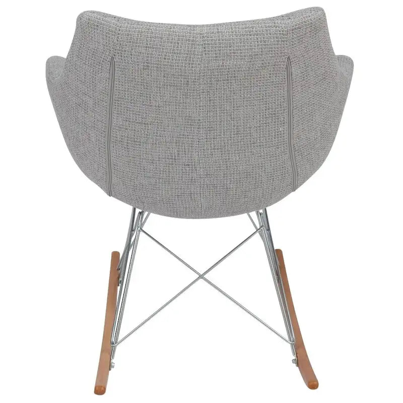 Willo Polyester Upholstered Rocking Nursing Chair - Modern Accent Armchair for Home Living Room Bedroom Indoor & Outdoor