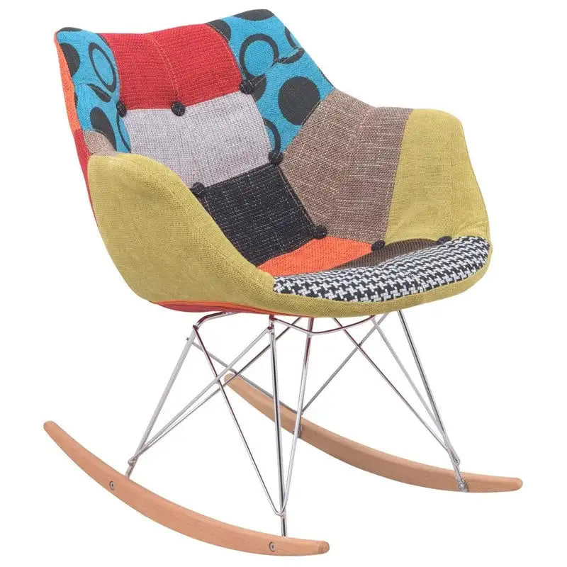 Willo Polyester Upholstered Rocking Nursing Chair - Modern Accent Armchair for Home Living Room Bedroom Indoor & Outdoor