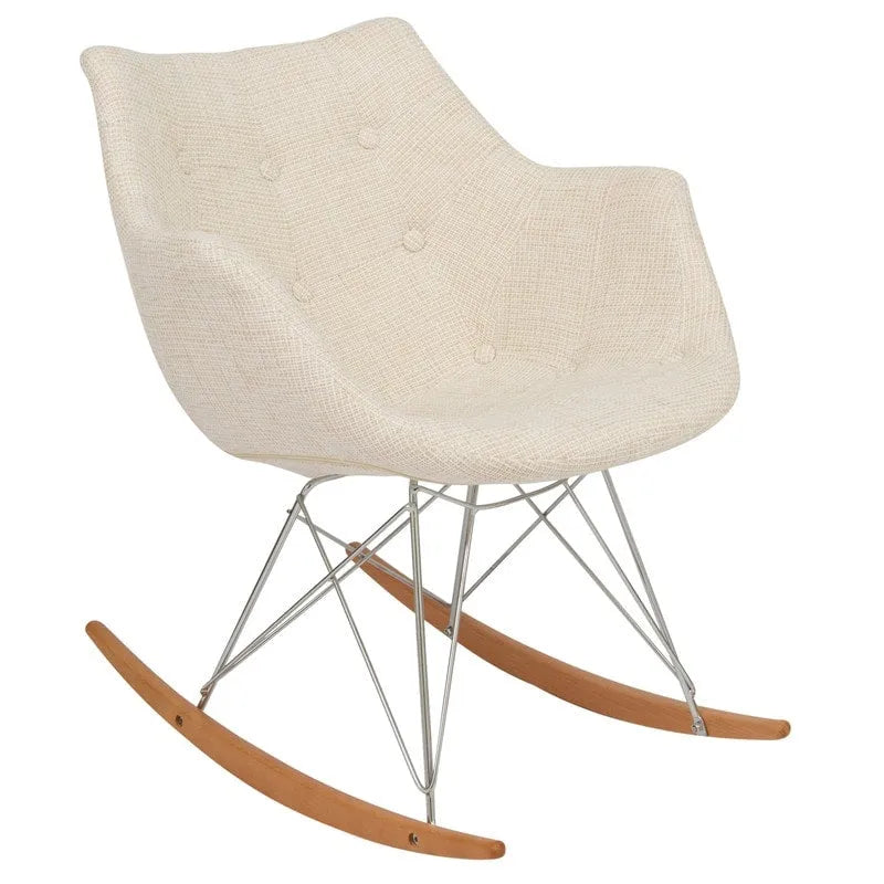 Willo Polyester Upholstered Rocking Nursing Chair - Modern Accent Armchair for Home Living Room Bedroom Indoor & Outdoor