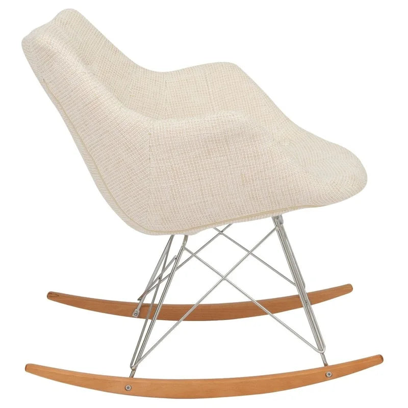 Willo Polyester Upholstered Rocking Nursing Chair - Modern Accent Armchair for Home Living Room Bedroom Indoor & Outdoor