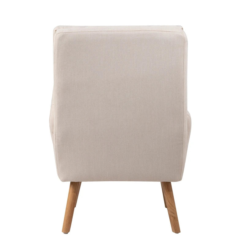 Fabric Armchair Accent Chair with Ottoman Set