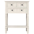 Narrow Console Table, Slim Sofa Table with Three Storage Drawers and Bottom Shelf - 23.7L x 13W x 31.1H