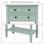 Narrow Console Table, Slim Sofa Table with Three Storage Drawers and Bottom Shelf - 23.7L x 13W x 31.1H