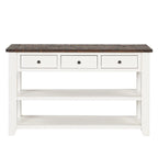 Wood Console Table with 3 Storage Drawers and 2 Shelves