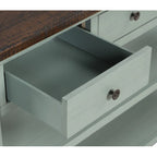 Wood Console Table with 3 Storage Drawers and 2 Shelves