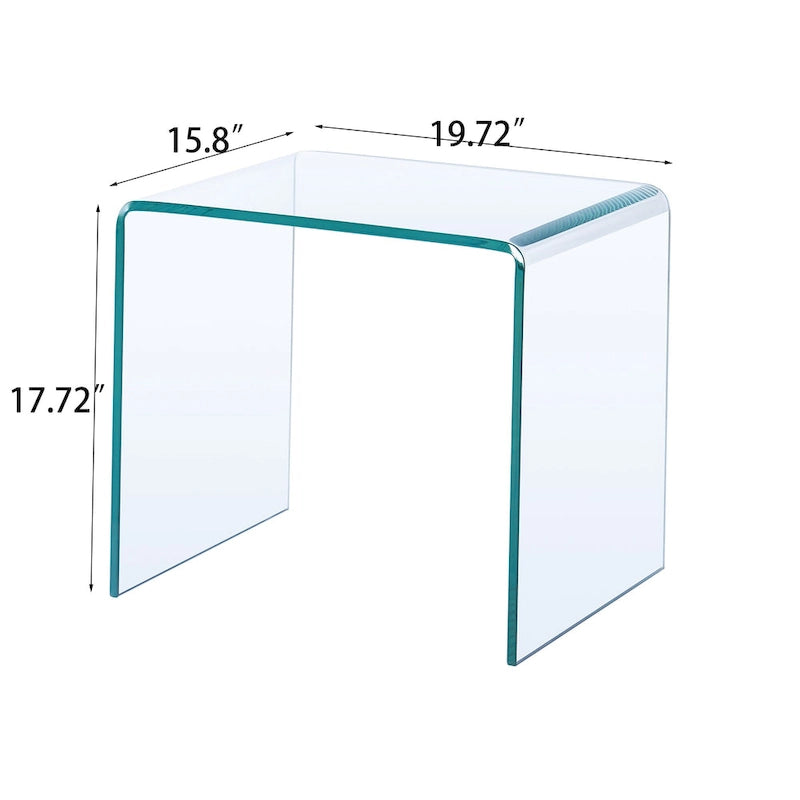 Glass Console Table, Transparent Tempered Glass Console Table