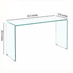 Glass Console Table, Transparent Tempered Glass Console Table