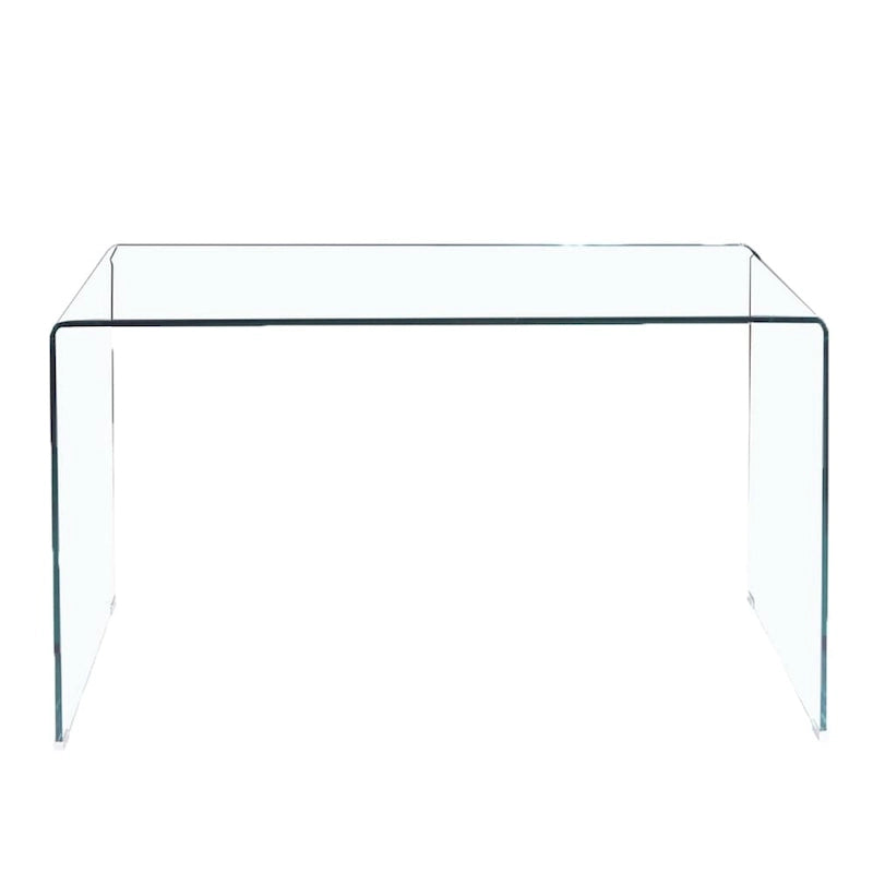 Glass Console Table, Transparent Tempered Glass Console Table