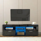 Modern 51-in Glass Shelf Storage TV Stand for TVs up to 69-in with LED Light