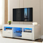 Modern 51-in Glass Shelf Storage TV Stand for TVs up to 69-in with LED Light