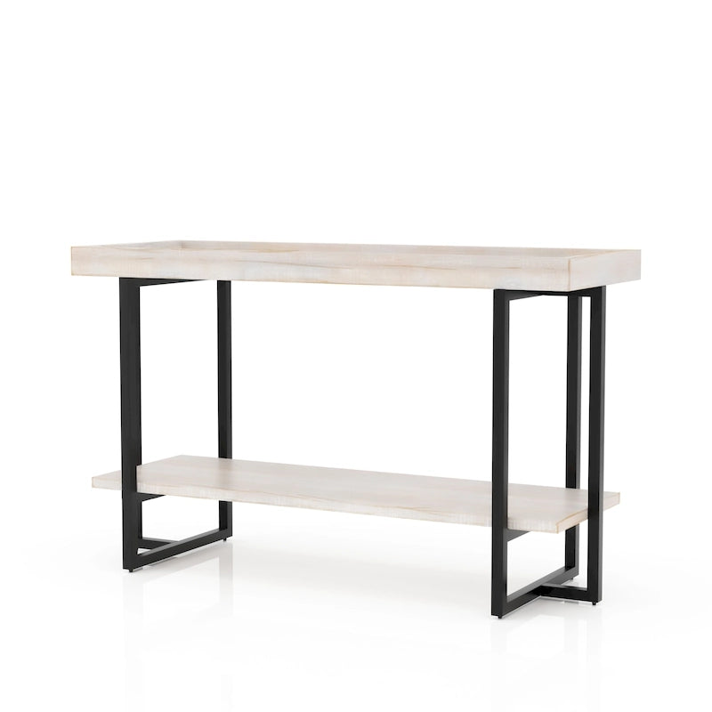 Damara Farmhouse 47-inch Metal 1-Shelf Sofa Table by Furniture of America