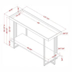 Damara Farmhouse 47-inch Metal 1-Shelf Sofa Table by Furniture of America