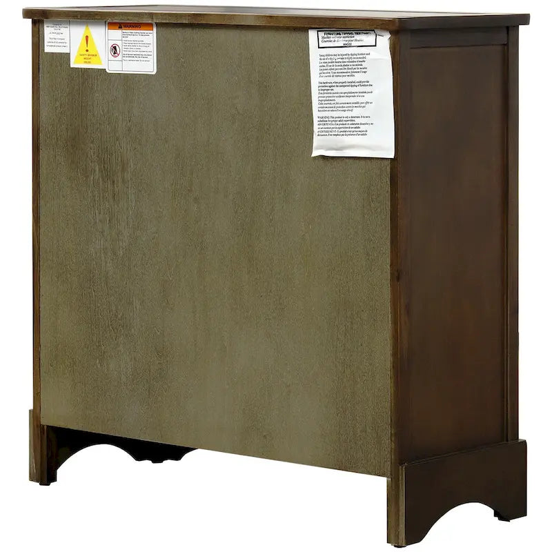 Nestfair Storage Cabinet with 2 Drawers and 4 Classic Rattan Basket