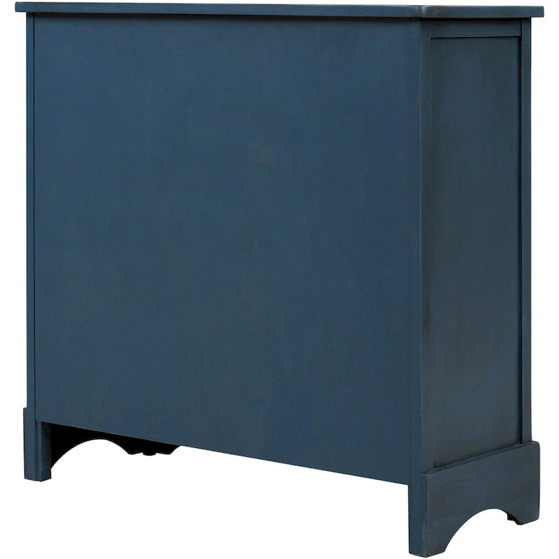 Nestfair Storage Cabinet with 2 Drawers and 4 Classic Rattan Basket