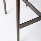 Millie Black Genuine Leather Seat with Nickel Metal Frame Counter Stool