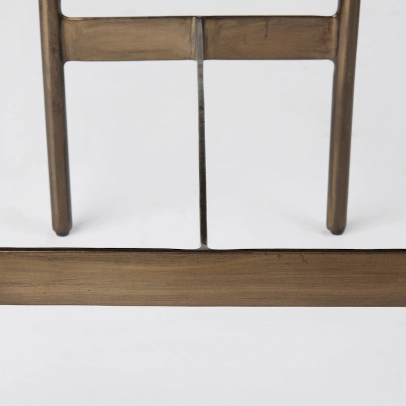 Millie Black Genuine Leather Seat with Nickel Metal Frame Counter Stool