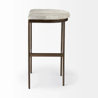 Millie Black Genuine Leather Seat with Nickel Metal Frame Counter Stool
