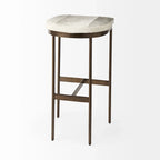 Millie Black Genuine Leather Seat with Nickel Metal Frame Counter Stool