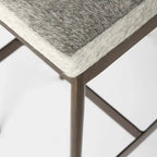 Millie Black Genuine Leather Seat with Nickel Metal Frame Counter Stool