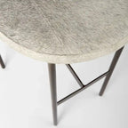 Millie Black Genuine Leather Seat with Nickel Metal Frame Counter Stool