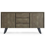 WYNDENHALL Mitchell Metal 60 inch Wide Rectangle Modern Industrial Sideboard Buffet in OAK WOOD - 60 x 17 x 30