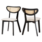 Dannell Mid-Century Modern Wood 2-Piece Dining Chair Set