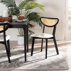 Dannell Mid-Century Modern Wood 2-Piece Dining Chair Set