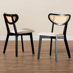 Dannell Mid-Century Modern Wood 2-Piece Dining Chair Set