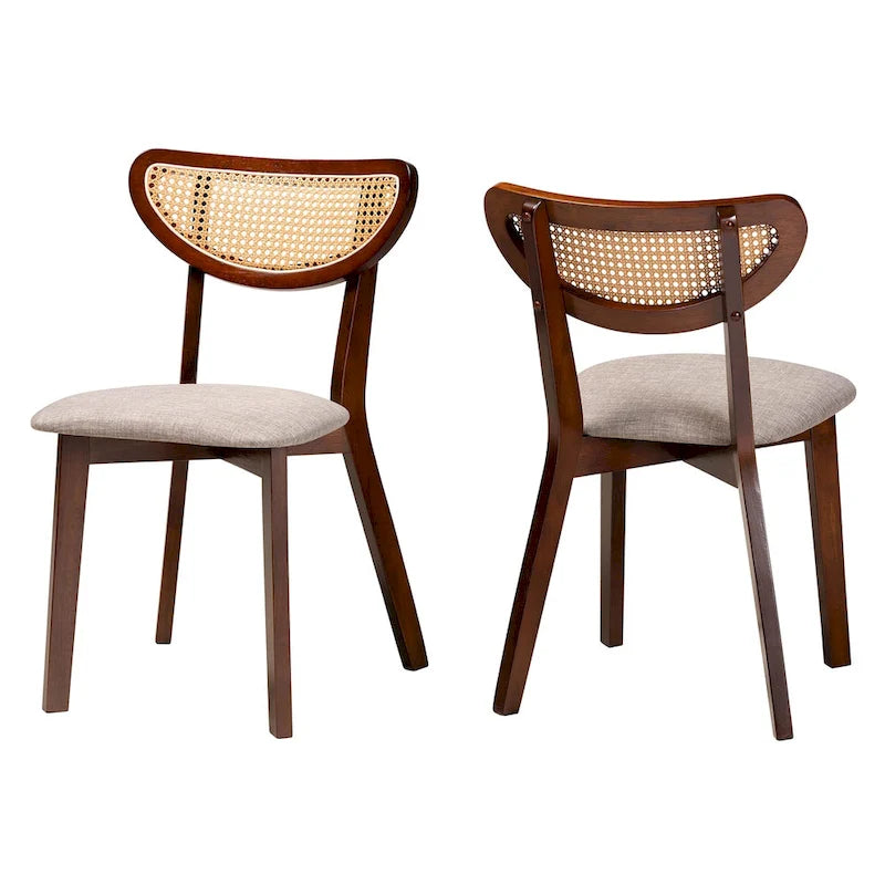 Dannell Mid-Century Modern Wood 2-Piece Dining Chair Set