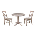 36 Round Extension Dining Table with X-Back Chairs