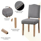 Yaheetech 2PCS Dining Chairs Upholstered Kitchen Chairs with Nailhead Trim - 18 L  22.5 W  36.5 H