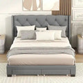Linen Upholstered Platform Bed