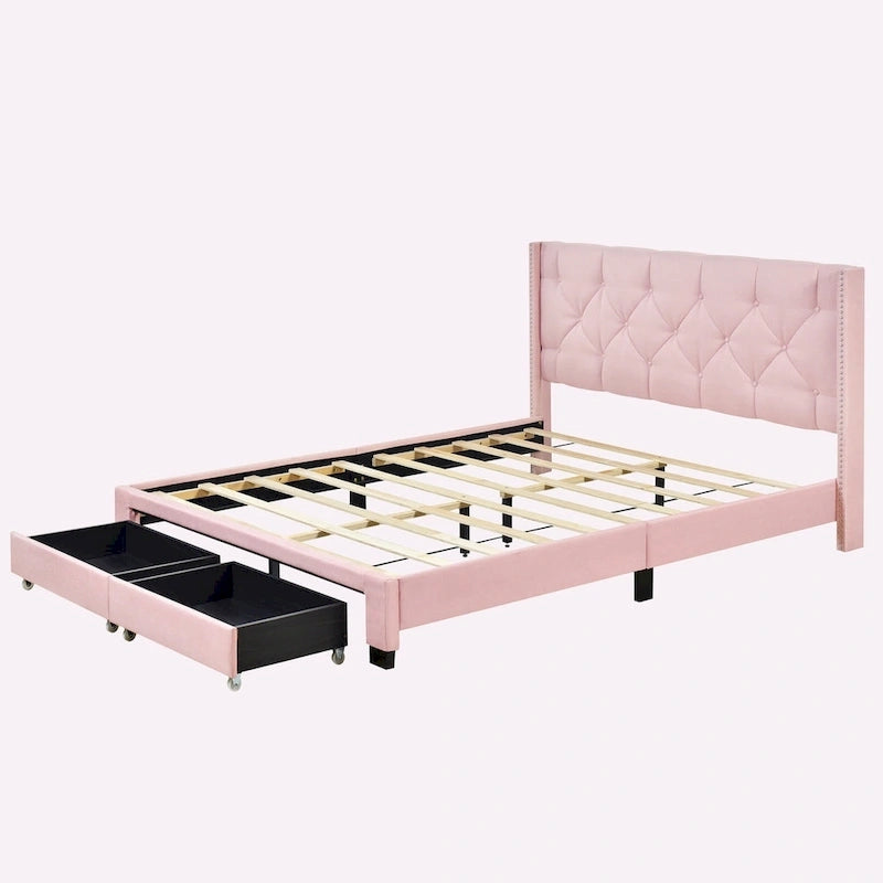 Linen Upholstered Platform Bed