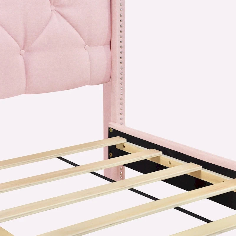 Linen Upholstered Platform Bed