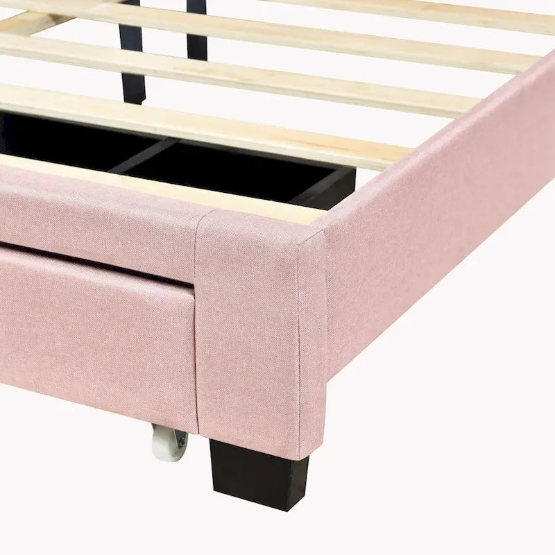 Linen Upholstered Platform Bed