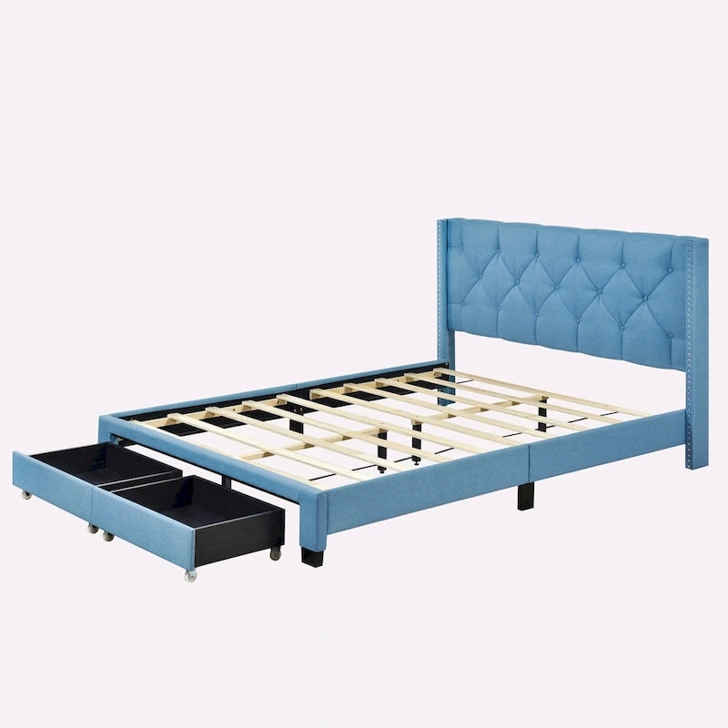 Linen Upholstered Platform Bed