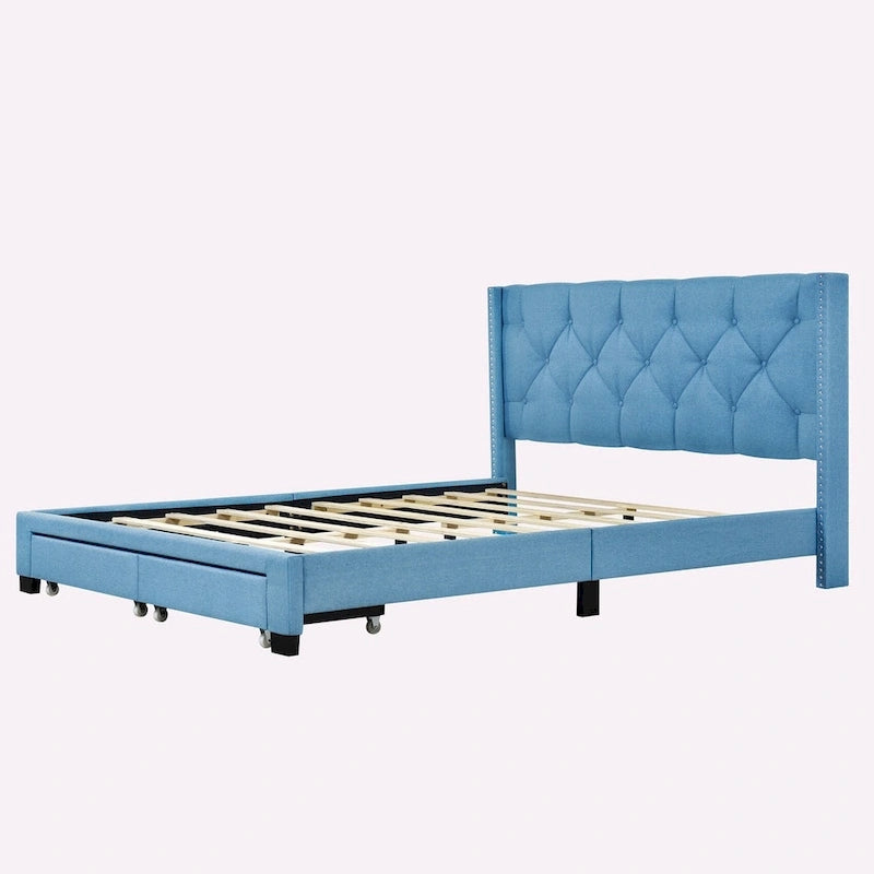 Linen Upholstered Platform Bed
