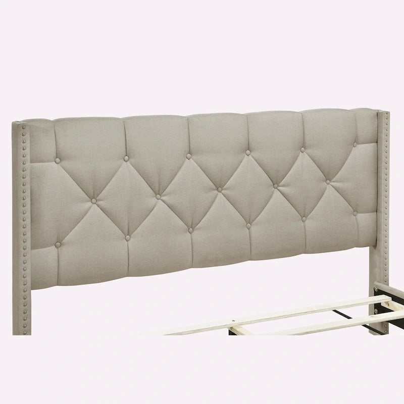 Linen Upholstered Platform Bed