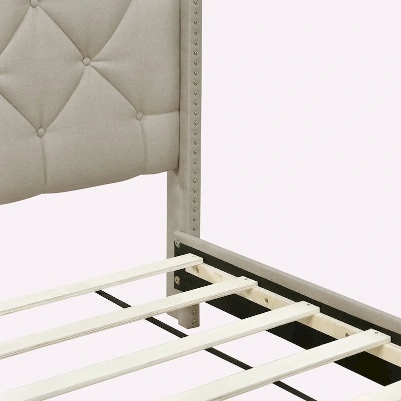 Linen Upholstered Platform Bed